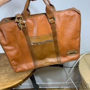 Vintage 70s Bugatti unisex travel leather bag